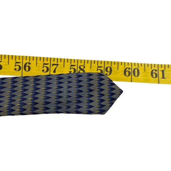 Kenneth Cole Reaction Silk Tie Geometric Blue Beige - Picture 6 of 6